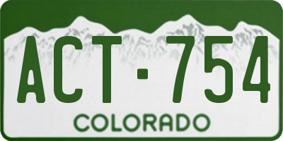 CO license plate ACT754