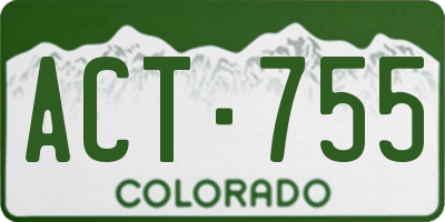CO license plate ACT755