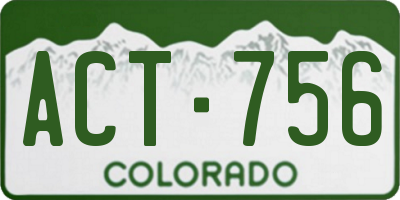 CO license plate ACT756
