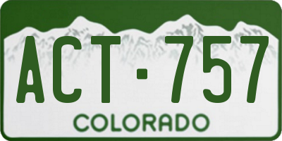 CO license plate ACT757