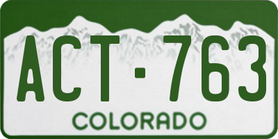 CO license plate ACT763