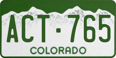 CO license plate ACT765