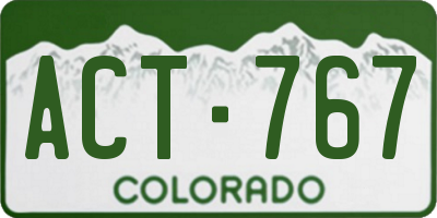 CO license plate ACT767