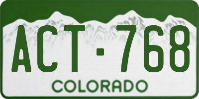 CO license plate ACT768