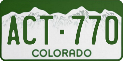 CO license plate ACT770