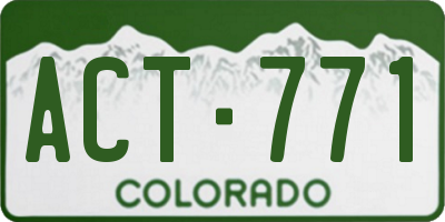 CO license plate ACT771
