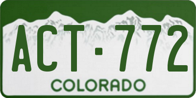 CO license plate ACT772