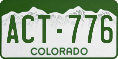 CO license plate ACT776