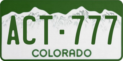 CO license plate ACT777