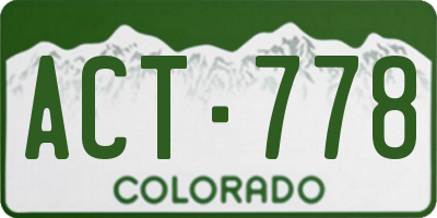 CO license plate ACT778