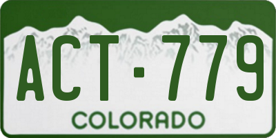 CO license plate ACT779