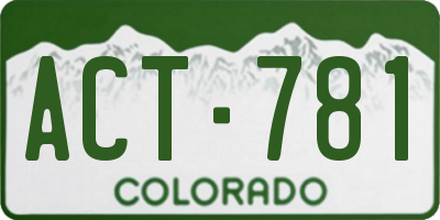 CO license plate ACT781
