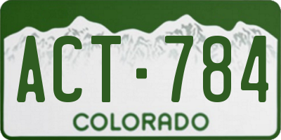 CO license plate ACT784
