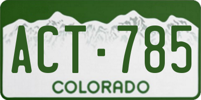 CO license plate ACT785