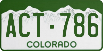 CO license plate ACT786