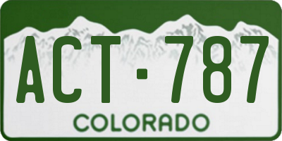 CO license plate ACT787