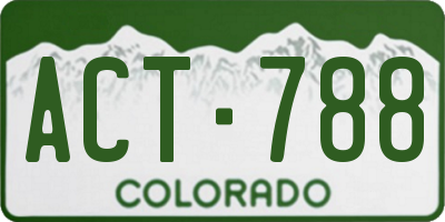 CO license plate ACT788