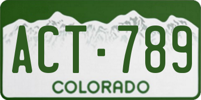CO license plate ACT789