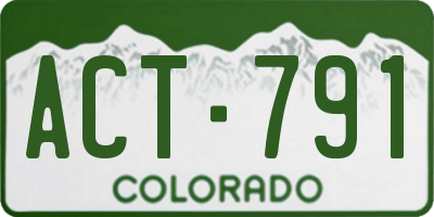 CO license plate ACT791