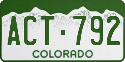 CO license plate ACT792