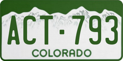 CO license plate ACT793