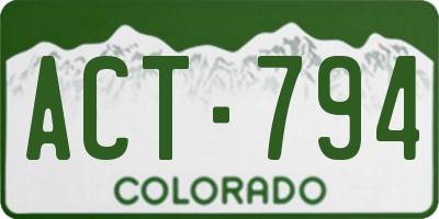 CO license plate ACT794