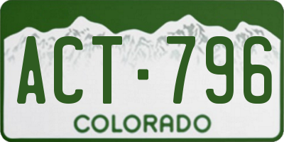 CO license plate ACT796