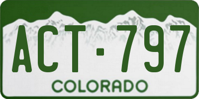 CO license plate ACT797