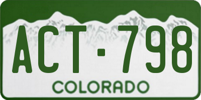 CO license plate ACT798