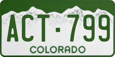 CO license plate ACT799