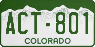 CO license plate ACT801