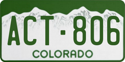 CO license plate ACT806