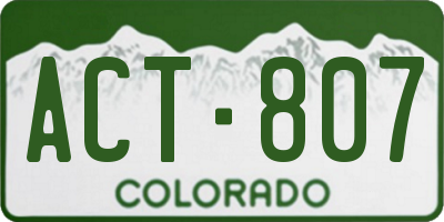 CO license plate ACT807