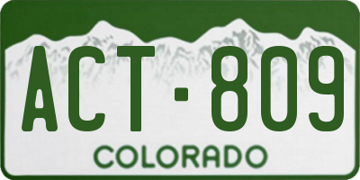 CO license plate ACT809