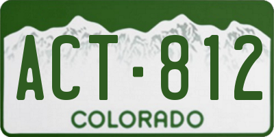 CO license plate ACT812