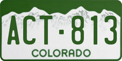 CO license plate ACT813