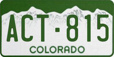 CO license plate ACT815