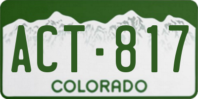 CO license plate ACT817