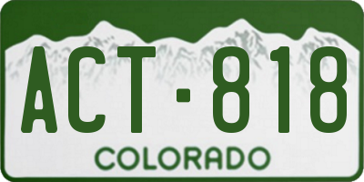 CO license plate ACT818