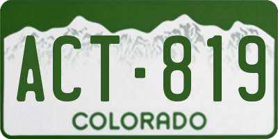 CO license plate ACT819