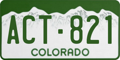 CO license plate ACT821