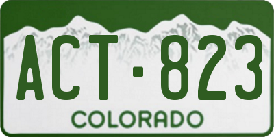 CO license plate ACT823