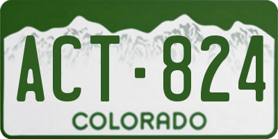 CO license plate ACT824