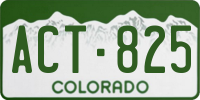CO license plate ACT825