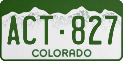 CO license plate ACT827