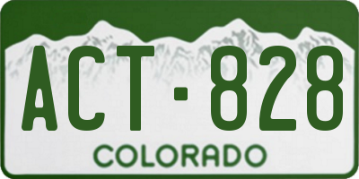 CO license plate ACT828