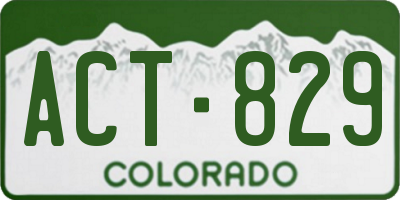 CO license plate ACT829