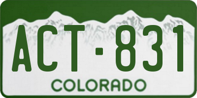 CO license plate ACT831