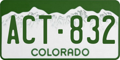 CO license plate ACT832