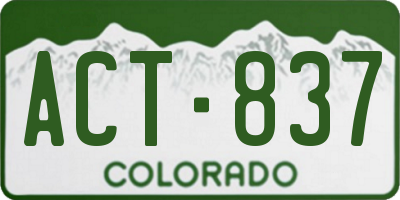 CO license plate ACT837